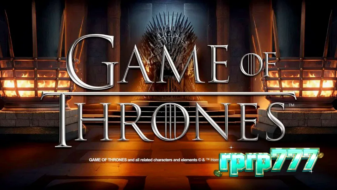 Tampilan visual slot Game of Thrones dengan simbol rumah-rumah besar dan elemen desain bertema Westeros.