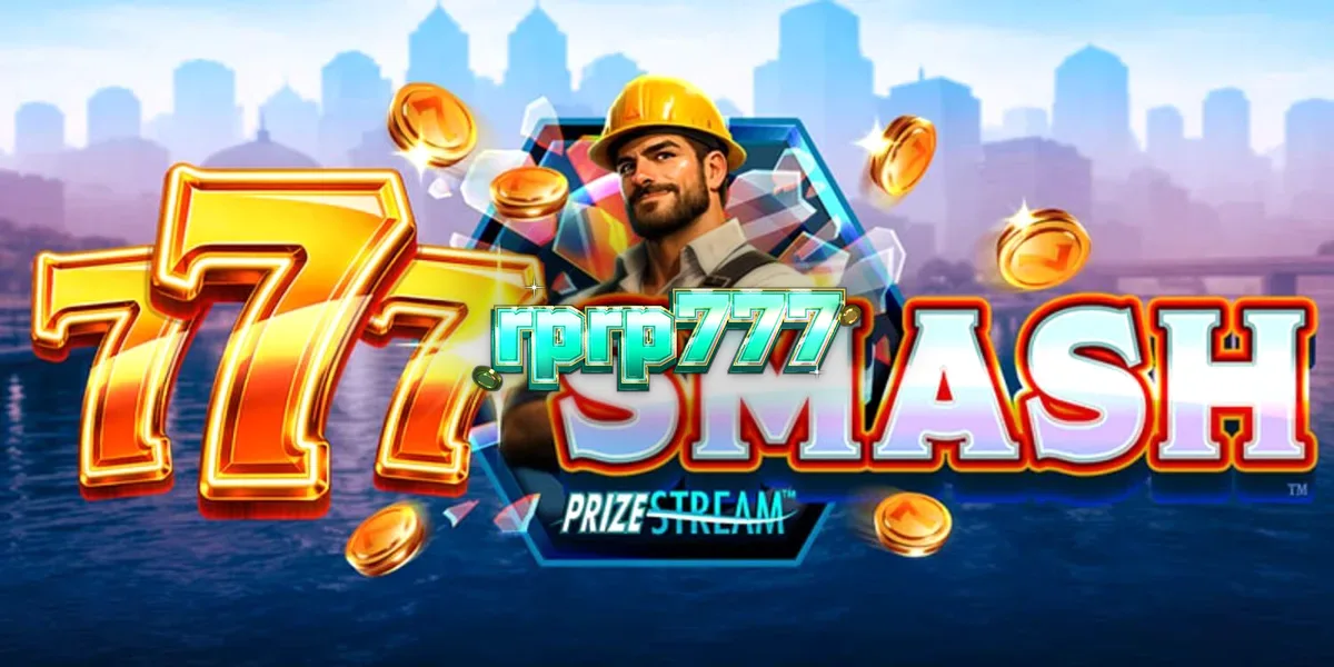Tampilan visual mesin slot 777 Smash dengan tema konstruksi dan wrecking ball.